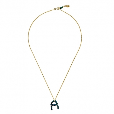 ISABEL GUARCH COLLAR DE ORO Y TURQUESA LETRA A